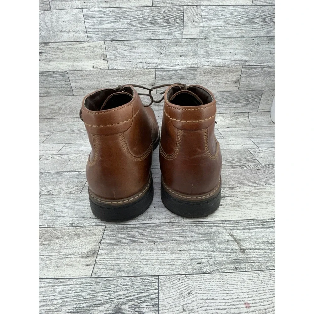 Rockport Mens Leather Chukka Boots Brown Lace Up Comfort Flexible US 10.5